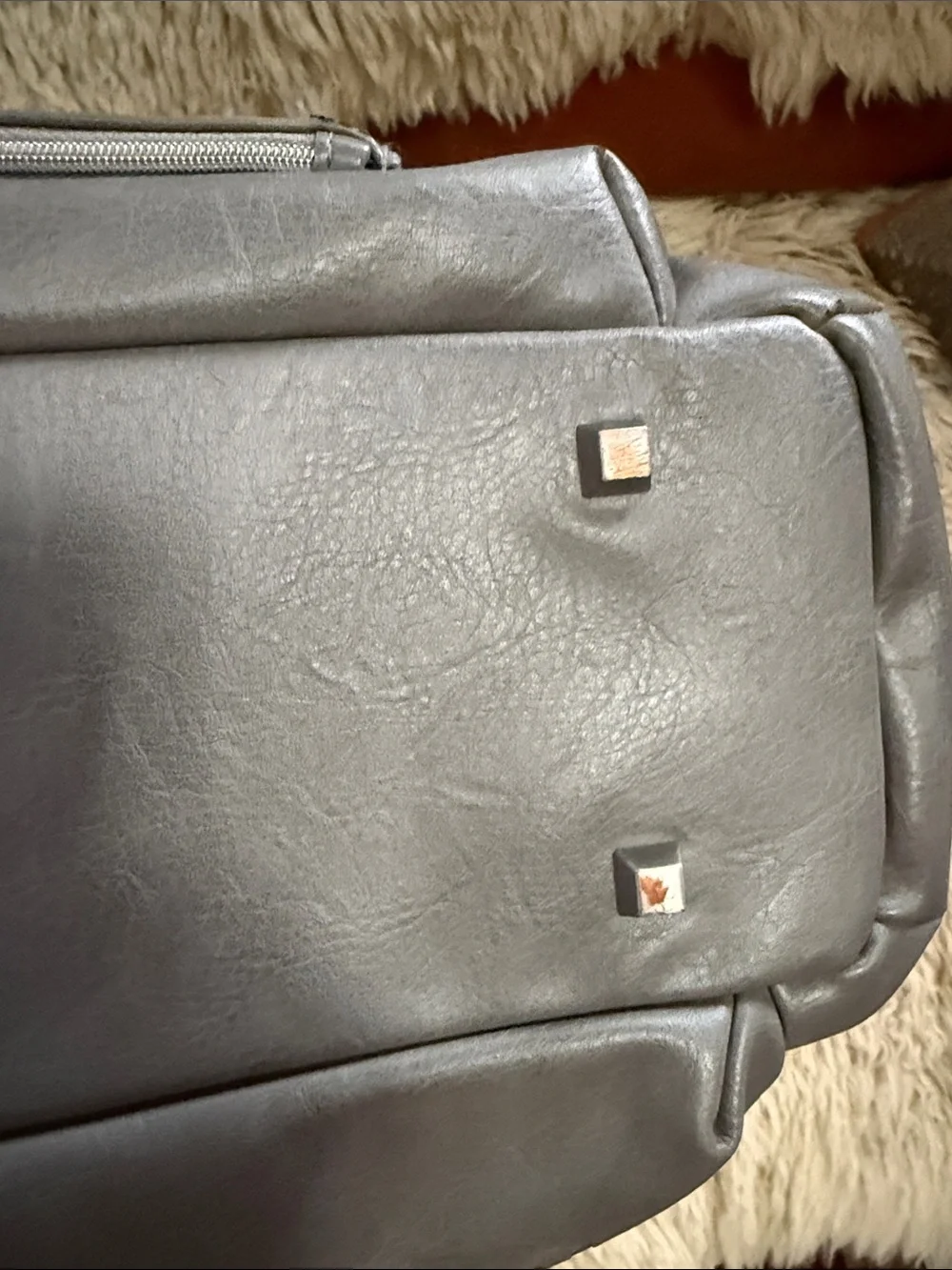 BEIS Gray Convertible Diaper Tote with Chain Detail